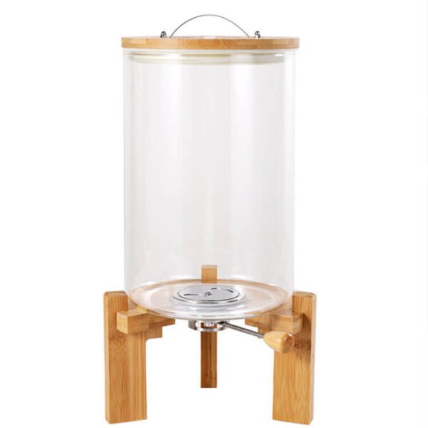 Bamboo lid sealed glass rice storage box storage glass jar - Image 2