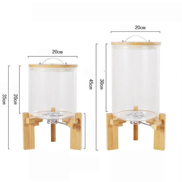 Bamboo lid sealed glass rice storage box storage glass jar - Image 3